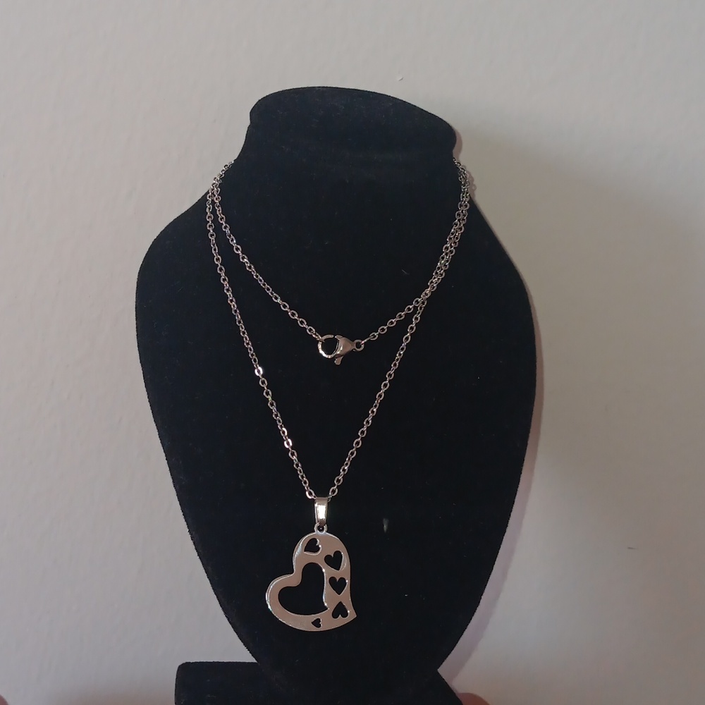 💕💕💕Fashion Stainless Steel Heart Pendant Chain Necklace For Women  💖💖💖